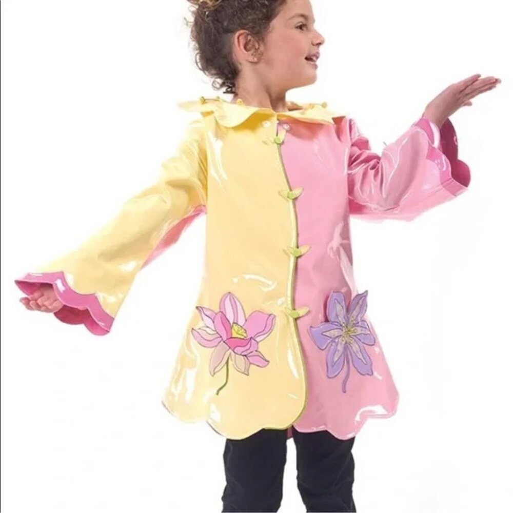Kidorable Little Girl flower rain coat size 6 - Picture 2 of 8
